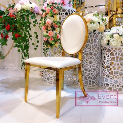 中国 (Other)Adjustable Used White Hotel Round Back PU Leather Banquet Dining Chairs For Sale 販売のため