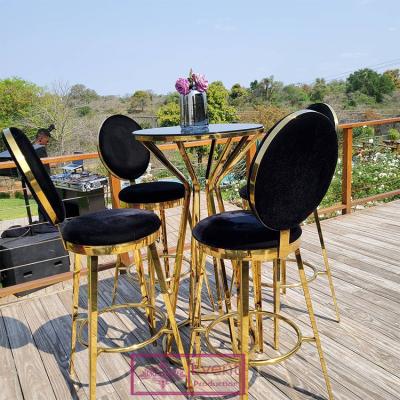 China Event/Hotel/Home/Wedding Party Used Gold Stainless Steel Legs Various Colors Luxury Cotton Velvet Bar Stool Chairs for sale