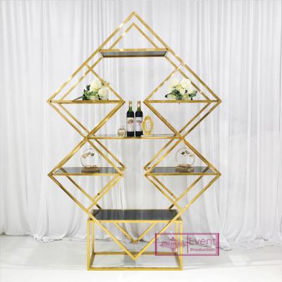 China Hotel/Home Furniture Stainless Steel Wine Glass Party Wine Shelf Idyllic Display Cabinet for sale