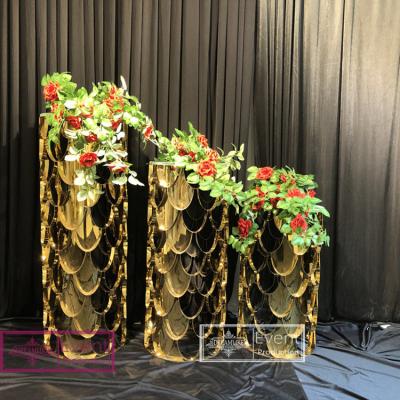 China modern gold stainless steel party flower stand made in china for sale