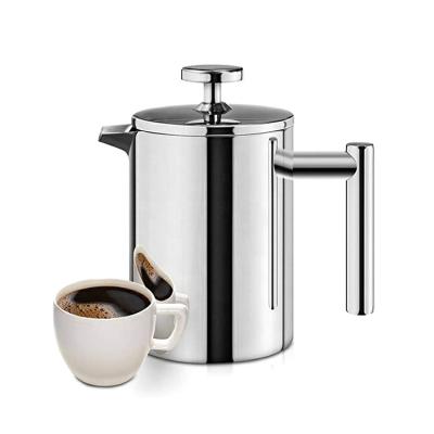 China Wholesale 350/600/800/1000/1500ml Stainless Steel Coffee French Press Viable Double Wall French Press for sale