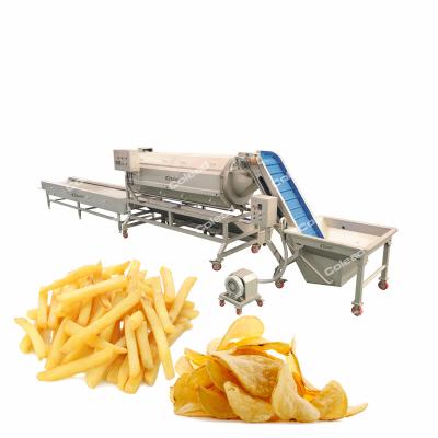 China Energy Saving Automatic Potato Chips Making Machine Frozen French Fries Production Line for sale