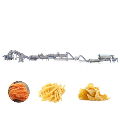 China Root Vegetable Processing Commercial Spiral Radish Brush Washing Peeling Potato Slicing And Skin Peeling Cutter Drying Machine Cleaning Processing Line for sale