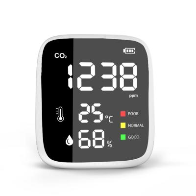 China Indoor car /new car /new home /bedroom house /bedroom indoor car CO2 temperature humidity air quality monitor color screen color screen Mini Body Carbon Dioxide Detector for sale