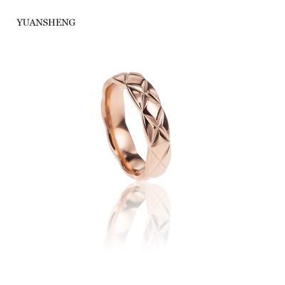 China Hot Selling Minimalist Rose Gold Silver Color Stainless Steel Cross Rings For Women Jewelry for sale