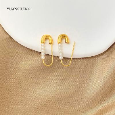 China Fashion Unique Aretes Bead Earrings Women Stainless Steel 18k Gold Filled Jewelry Hoop Earrings for sale