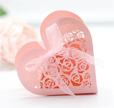 China Recycled Materials Customize Laser Cut Heat Wedding Party Favor Boxes Lace Up Gift Boxes For Bridal Shower Anniversary Birthday Party for sale