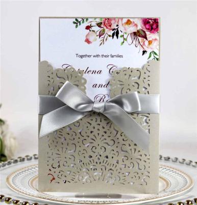 China Custom Europe Laser Cut Personalized Wedding Invitations Card Congratulations Baby Shower Birthday Greeting Card for sale