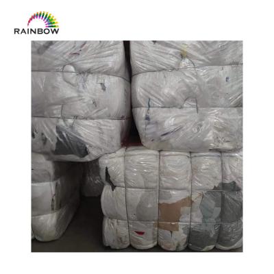 China Cotton blended rags grade c used garments to make machine rags export to Russia for sale