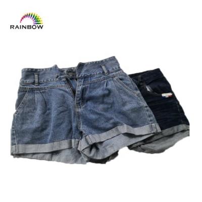 China 2023 Mixed Arrival Summer Clothing Used Clothing For Women Jeans Used Denim Short Pants for sale