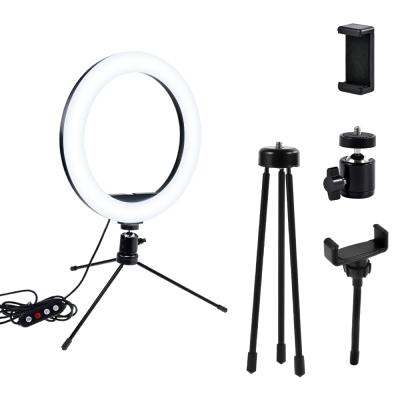 China Custom Makeup Use Carre Selfie Phone LED Small Desktop Makeup Ring Light For Live Stream for sale