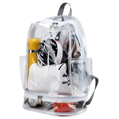 China Something Organizer Fashion Waterproof Dry and Wet Leave Jelly Clear Plastic PVC Beach Bag for sale