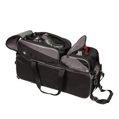 China Sport Factory OEM Design 3 In 1 Vintage Triple Roller Bowling Bag For 3 Balls for sale