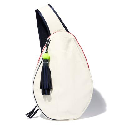 China Sport Ladies Fashion White Canvas Tennis Sling Bag With Custom Logo for sale