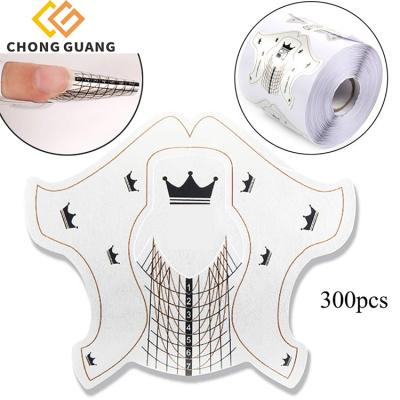 China Apply to 100pcs/set Professional Use and Home Use French Nails Form Acrylic UV Gel Nail Extension Tool Loop Form Sticker Butterfly Nail Form for sale