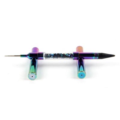 China NAIL Beauty Double Heads Use Nail Art Dotting Pen Tools Diamond Handle Nail Brush for sale