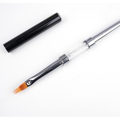 China NAIL Head Crystal Handle Drawing Brush Liner Double Black Ombre Brush Nail Art for sale