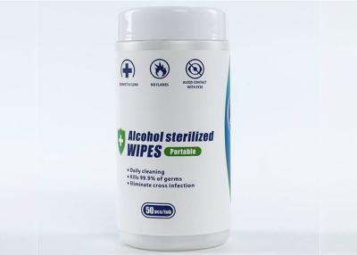 China Anti Bacterial Wipes Pharmacy Alcohol Disinfectant Wipes 75% 60 Pack Per Can for sale