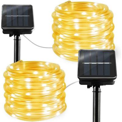 China Residential Solar Lamp Rainbow PVC Tube Yard Copper String Lamp Copper String Lamp Decorative LED Lamp for sale