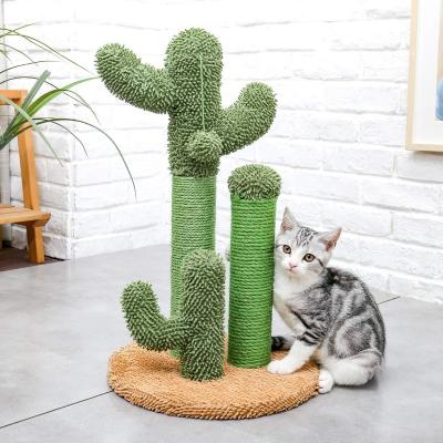 China Stocked Cat Scratching Saguaro Sisal Rope Cat Tree Toy Climbing Vertical Cat Scratching Board for sale