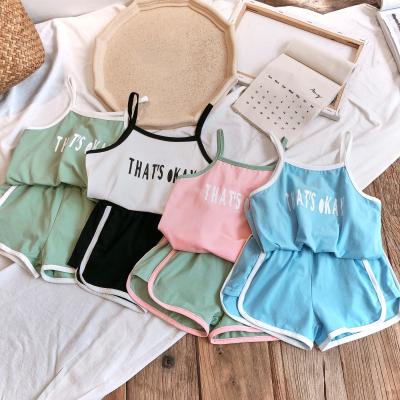 China Casual More Color Summer Kids Outfits Print Vest+Shorts 2pcs Sport Unisex Cloth Set Kids Baby Clothing Summer Wholesale Export for sale