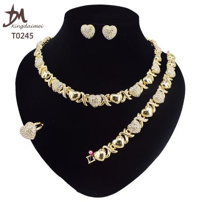 China High Quality Jewelry Set High Quality Gold Plating Jewelry Set 18k Gold Plating Jewelry Women Jewelry Set T0245 XOXO for sale