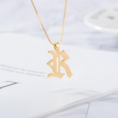 China Hard Hot Sale Custom Letter 18k Gold Plated Stainless Steel Necklace With Great Price for sale