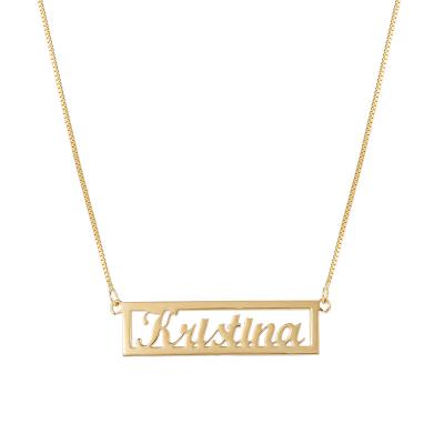 China Hard Hot Sale Personalized Letter Necklaces 925 Sterling Silver Necklace Name Plate Custom Necklace With Great Price for sale