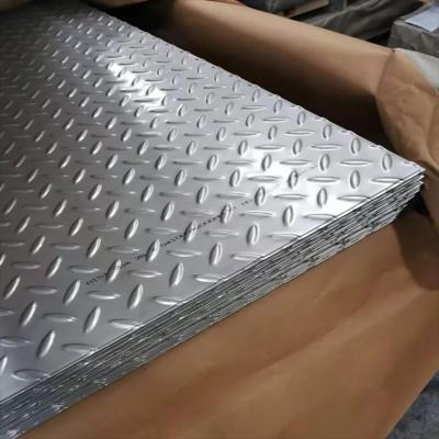 China SUS304 316L 321 Diamond Embossed Stainless Steel Metal Sheet 4*8 FT for sale