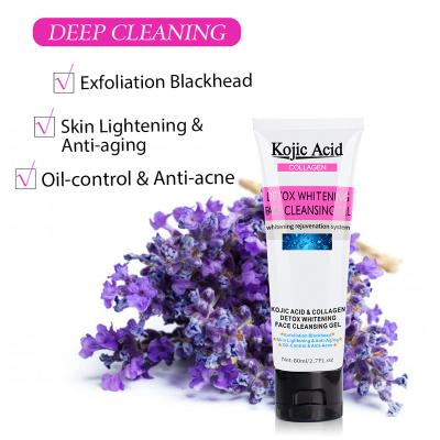 China Acne Treatment New Arrival 2023 Regenerate Detox Whitening Kojic Acid Facial Cleansing Gel for sale