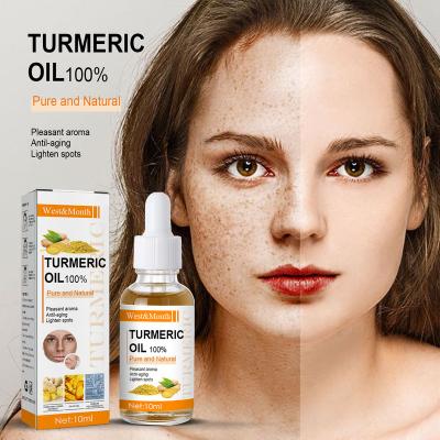 China Dark Natural Organic Anti Brightening Circles Facial Anti Aging Acne Essential Oil Whitening Turmeric Face Brightening Oil for sale