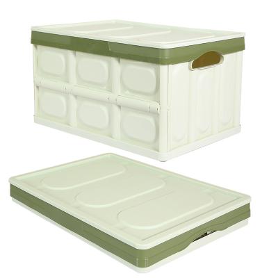 China 140L Collapsible Plastic Trunk Organizer 55L Folding Plastic Storage Boxes for sale