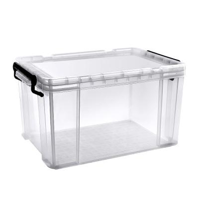 China Wheeled Clear Organizing Bins Clear Plastic Storage Bins With Handle for sale