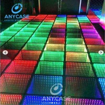 China Cheap portable theme park good price 50*50cm banquet charging glass interactive led dance floor led dance floor 2021 for sale