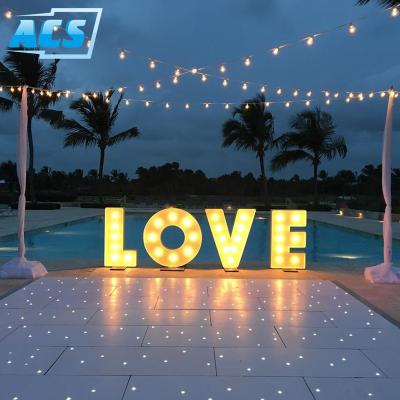 China Good Performance Acrylic + Aluminum Wedding Acrylic Panels Star Light Up Visual Starlit Portable Led Dance Floor for sale