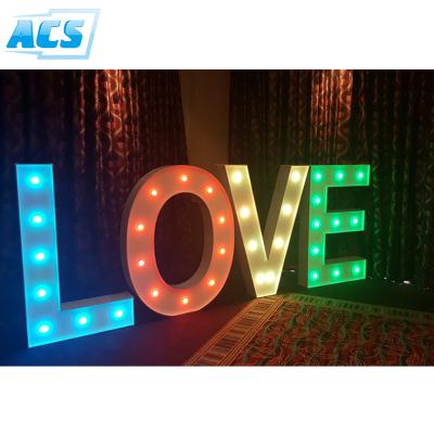 China Advertising Or Decoration Light RGB Up Letters 1m/1.2m/1.5m Marquee Letters Lights For Wedding for sale