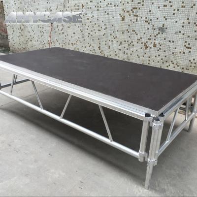 China Hot Selling Aluminum Conference 6082-T6 Aluminum Legs Stage Anti-Slip Easy Mobile Riser Platform Portable Stage For Rental for sale