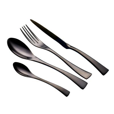 China Eco-Friendly Disposable High Quality Stainless Steel Black Cutlery for sale