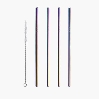 China Eco - Friendly Rainbow Colored Stainless Steel Sustainable 304 SS Drinking Straw for sale