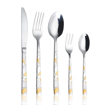 China 20pcs Disposable Cutlery Set 304 Spoons And Forks Silverware Set Elegant Restaurant for sale