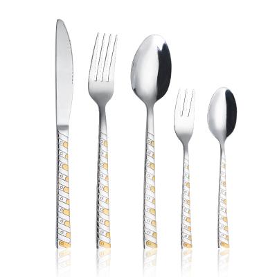 China New Disposable Unique Shape Decorative Handle Customized Design Stainless Steel Cutlery Set for sale