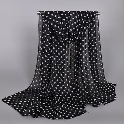 China Newest Scarf Wholesale Dot Popular Bubble Chiffon Shawl Regenerative Muslim Digital Print Scarf Silk Chiffon Shawl for sale