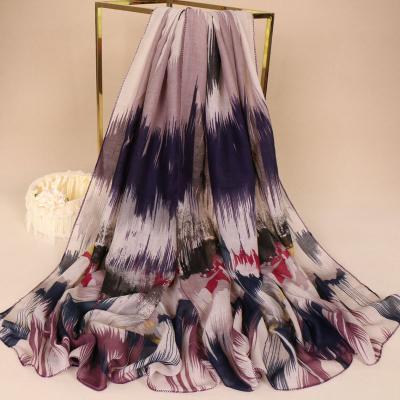 China Newest Fashion Bali Scarf Fashion Autumn and Winter Women's Muslim Printed Headscarf Yarn Printed Hui Cotton Shawl Hijabs for sale