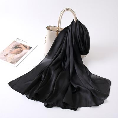 China Newest Korean Imitation Silk Satin Women's Shawl Solid Color Satin Scarf Muslim Satin Scarf Custom Made Muslim Scarf for sale