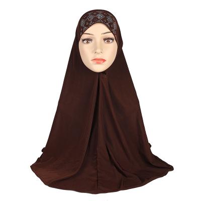 China Keep Hot Monochrome Hot Drill Deep Bottom Middle Hat Worship Scarf Arabic Durag Rhinestone Scarf for sale