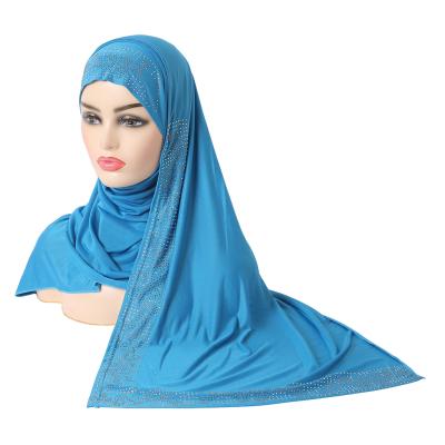 China Muslim women's fashion diamond warm hat of the newest diamond ash ice scarf scarf hat headband direct silk warm mineral cover for sale