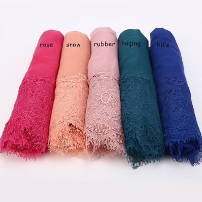 China Cotton selling high quality 100% cotton-balanced cotton canvas lace fabric and floral scarf shawl scarf for sale