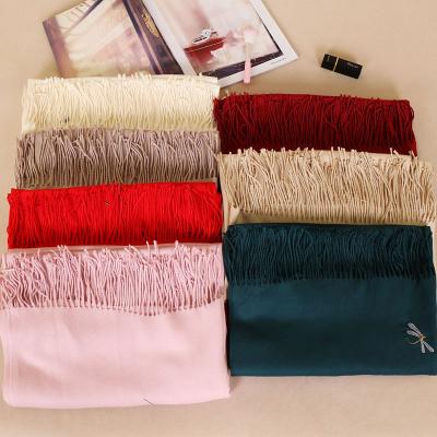 China Wholesale Newest Artificial Embroidered Cashmere Cashmere Muslim Cartoon Embroidered Scarf Wholesale Artificial Shawl Women Winter for sale