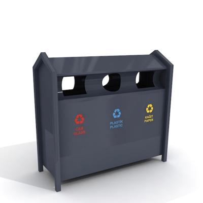 China Sustainable Commercial Stainless Steel Recycle Garbage Bin Metal Bin For Shopping Mall for sale