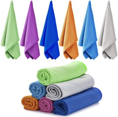 China QUICK-DRY Sport White Iced Towel Yoga Utility Enduring Instant Ice Cool Towel Camping Hiking Microfiber Cooling Towel for sale